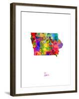 Iowa Map-Michael Tompsett-Framed Art Print