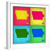 Iowa Pop Art Map 1-NaxArt-Framed Art Print