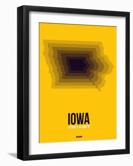 Iowa Radiant Map 3-NaxArt-Framed Art Print