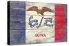 Iowa State Flag - Barnwood Painting-Lantern Press-Stretched Canvas