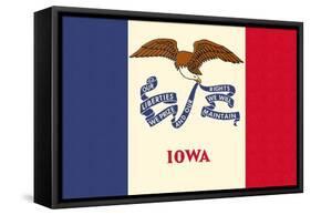 Iowa State Flag-Lantern Press-Framed Stretched Canvas