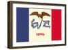 Iowa State Flag-Lantern Press-Framed Art Print