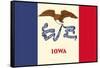 Iowa State Flag-Lantern Press-Framed Stretched Canvas