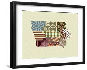 Iowa State Map-Lanre Adefioye-Framed Giclee Print