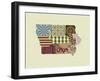 Iowa State Map-Lanre Adefioye-Framed Giclee Print