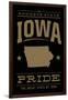 Iowa State Pride - Gold on Black-Lantern Press-Framed Art Print