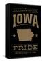 Iowa State Pride - Gold on Black-Lantern Press-Framed Stretched Canvas