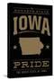 Iowa State Pride - Gold on Black-Lantern Press-Stretched Canvas