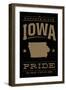 Iowa State Pride - Gold on Black-Lantern Press-Framed Art Print