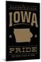 Iowa State Pride - Gold on Black-Lantern Press-Mounted Art Print