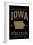 Iowa State Pride - Gold on Black-Lantern Press-Framed Art Print