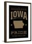 Iowa State Pride - Gold on Black-Lantern Press-Framed Art Print