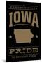 Iowa State Pride - Gold on Black-Lantern Press-Mounted Art Print