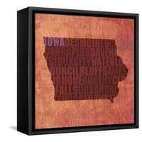 Iowa State Words-David Bowman-Framed Stretched Canvas