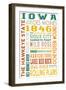 Iowa - Typography-Lantern Press-Framed Premium Giclee Print