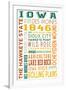 Iowa - Typography-Lantern Press-Framed Art Print