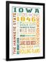 Iowa - Typography-Lantern Press-Framed Art Print