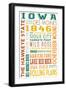 Iowa - Typography-Lantern Press-Framed Art Print