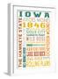 Iowa - Typography-Lantern Press-Framed Art Print