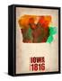 Iowa Watercolor Map-NaxArt-Framed Stretched Canvas