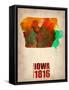 Iowa Watercolor Map-NaxArt-Framed Stretched Canvas