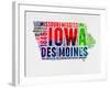 Iowa Watercolor Word Cloud-NaxArt-Framed Art Print