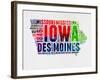 Iowa Watercolor Word Cloud-NaxArt-Framed Art Print