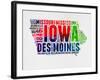 Iowa Watercolor Word Cloud-NaxArt-Framed Art Print