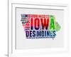 Iowa Watercolor Word Cloud-NaxArt-Framed Art Print