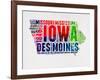 Iowa Watercolor Word Cloud-NaxArt-Framed Art Print