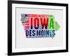 Iowa Watercolor Word Cloud-NaxArt-Framed Art Print