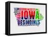 Iowa Watercolor Word Cloud-NaxArt-Framed Stretched Canvas