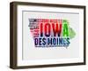 Iowa Watercolor Word Cloud-NaxArt-Framed Art Print