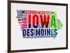 Iowa Watercolor Word Cloud-NaxArt-Framed Art Print