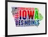 Iowa Watercolor Word Cloud-NaxArt-Framed Art Print