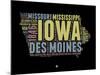 Iowa Word Cloud 1-NaxArt-Mounted Art Print