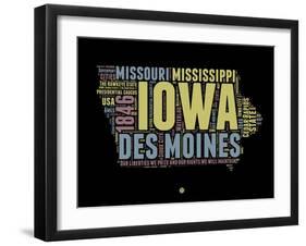 Iowa Word Cloud 1-NaxArt-Framed Art Print