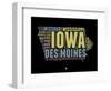 Iowa Word Cloud 1-NaxArt-Framed Art Print