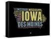 Iowa Word Cloud 1-NaxArt-Framed Stretched Canvas