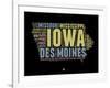 Iowa Word Cloud 1-NaxArt-Framed Art Print