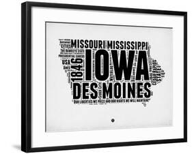 Iowa Word Cloud 2-NaxArt-Framed Art Print