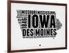 Iowa Word Cloud 2-NaxArt-Framed Art Print