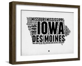 Iowa Word Cloud 2-NaxArt-Framed Art Print