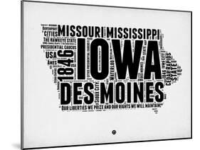 Iowa Word Cloud 2-NaxArt-Mounted Art Print