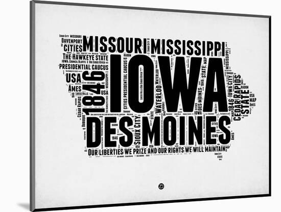 Iowa Word Cloud 2-NaxArt-Mounted Art Print