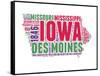 Iowa Word Cloud Map-NaxArt-Framed Stretched Canvas