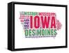 Iowa Word Cloud Map-NaxArt-Framed Stretched Canvas