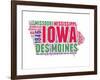 Iowa Word Cloud Map-NaxArt-Framed Art Print