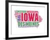 Iowa Word Cloud Map-NaxArt-Framed Art Print