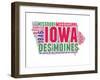 Iowa Word Cloud Map-NaxArt-Framed Art Print